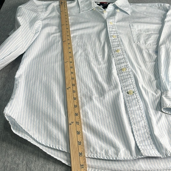 TOMMY HILFIGER Men's Light Blue Striped Shirt XL - Picture 7 of 9